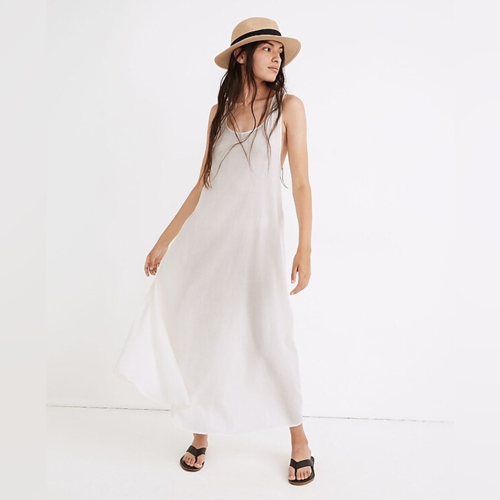 Madewell Voile Cross-Back Cover-Up Maxi Dress in Lighthouse Size Medium